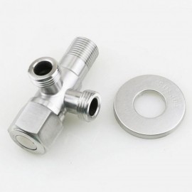 Brushed Stainless Steel Right Angle Three Way Angle Valve
