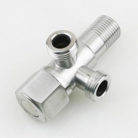 Brushed Stainless Steel Right Angle Three Way Angle Valve