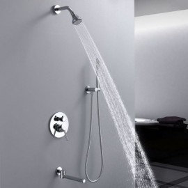 Recessed Copper Shower Faucet With 360° Rotating Shower Head