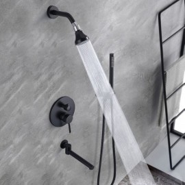 Recessed Copper Shower Faucet With 360° Rotating Shower Head