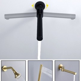 Recessed Copper Shower Faucet With 360° Rotating Shower Head