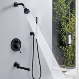 Recessed Copper Shower Faucet With 360° Rotating Shower Head