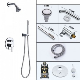 Recessed Copper Shower Faucet Chrome/Black/Gold Model