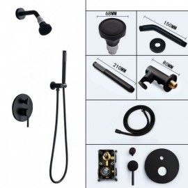 Recessed Copper Shower Faucet Chrome/Black/Gold Model