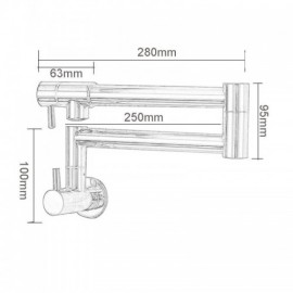 Wall-Mounted Folding Cold Water Faucet In Brushed Gold Stainless Steel