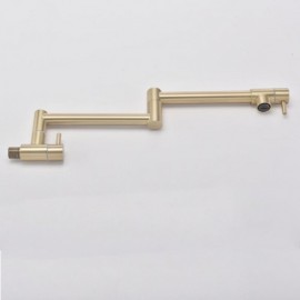 Wall-Mounted Folding Cold Water Faucet In Brushed Gold Stainless Steel