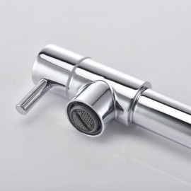 Chrome-Plated Stainless Steel Wall-Mounted Foldable Kitchen Single Cold Water Faucet