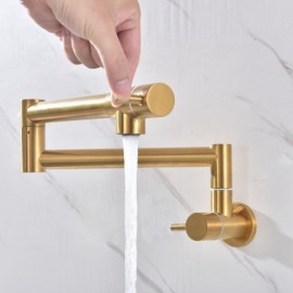 Stainless Steel Wall Mounted Foldable Kitchen Single Cold Water Faucet