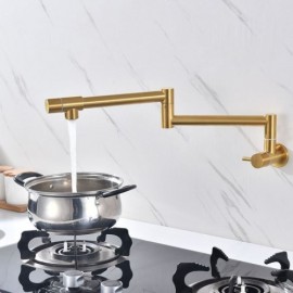 Stainless Steel Wall Mounted Foldable Kitchen Single Cold Water Faucet