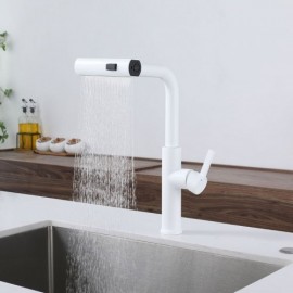 White Pull Out Kitchen Faucet Stainless Steel Hot And Cold