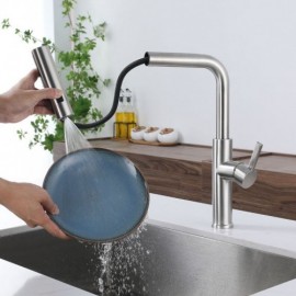 Pull-Out Kitchen Mixer In Brushed Nickel Stainless Steel