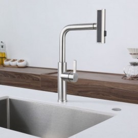 Pull-Out Kitchen Mixer In Brushed Nickel Stainless Steel