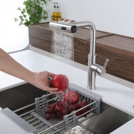 Pull-Out Kitchen Mixer In Brushed Nickel Stainless Steel