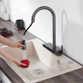 Pull-Out Copper Kitchen Mixer With Digital Display