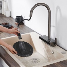 Pull-Out Copper Kitchen Mixer With Digital Display