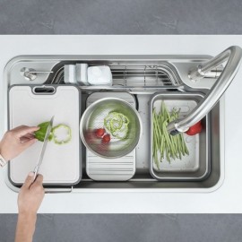 Brushed Stainless Steel Kitchen Sink Faucet Optional