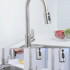 Brushed Stainless Steel Kitchen Sink Faucet Optional