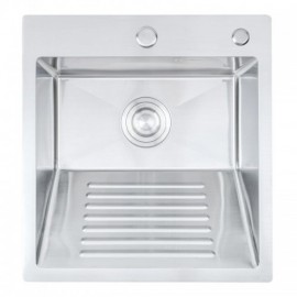 50*48Cm Brushed Stainless Steel Kitchen Sink With Soap Dispenser