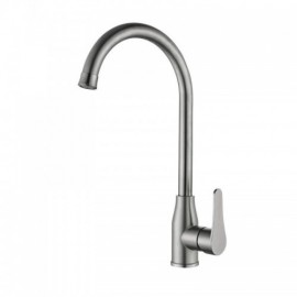 Gray Stainless Steel Kitchen Mixer With Swivel Spout