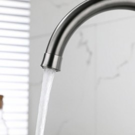 Gray Stainless Steel Kitchen Mixer With Swivel Spout