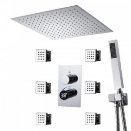 Brushed Chrome/Gold Shower Faucet In Copper Stainless Steel Constant Current Style