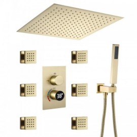 Brushed Chrome/Gold Shower Faucet In Copper Stainless Steel Constant Current Style
