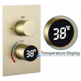 Brushed Chrome/Gold Shower Faucet In Copper Stainless Steel Constant Current Style