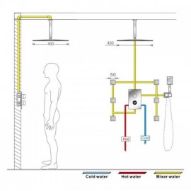 Black Led Digital Display Constant Current Shower System