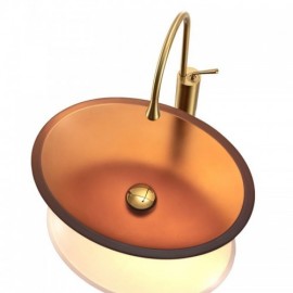 Tempered Glass Countertop Washbasin For Hotel Bathroom Without/With Faucet