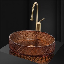 Single Glass Sink With 2 Models For Hotel Bedroom Balcony