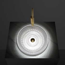 Simple Round Transparent Glass Basin For Bathroom