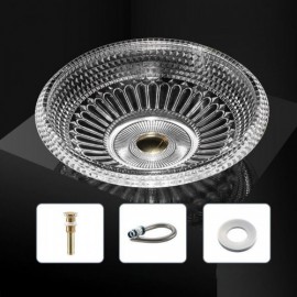 Simple Round Transparent Glass Basin For Bathroom