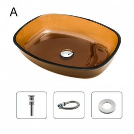Countertop Washbasin In Tempered Glass 3 Colors Available