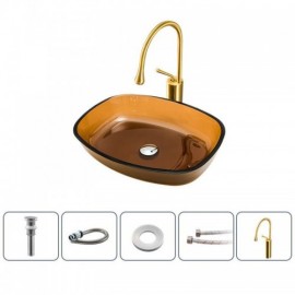 Countertop Washbasin In Tempered Glass 3 Colors Available