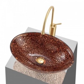 Single Countertop Glass Sink For Balcony Toilets