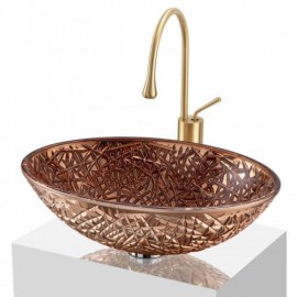 Single Countertop Glass Sink For Balcony Toilets