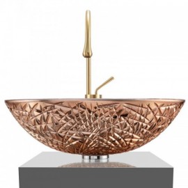 Single Countertop Glass Sink For Balcony Toilets