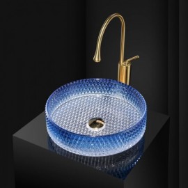 Round Basin Balcony Bathroom Glass Sink
