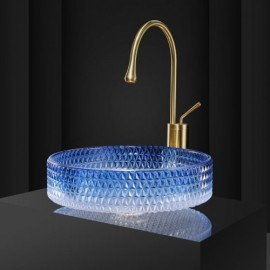 Round Basin Balcony Bathroom Glass Sink