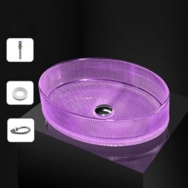 4 Colors Glass Bathroom Basin Optional Faucet