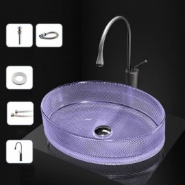 4 Colors Glass Bathroom Basin Optional Faucet