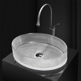Hotel Bathroom Glass Countertop Sink 3 Colors