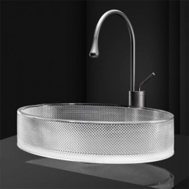 Hotel Bathroom Glass Countertop Sink 3 Colors