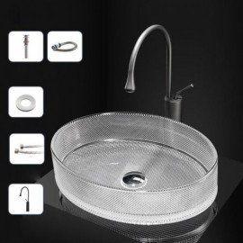 Hotel Bathroom Glass Countertop Sink 3 Colors