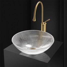 Hotel Bathroom Glass Countertop Sink Without/With Faucet