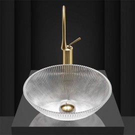 Hotel Bathroom Glass Countertop Sink Without/With Faucet