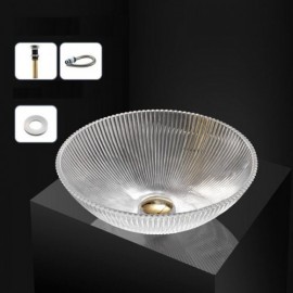 Hotel Bathroom Glass Countertop Sink Without/With Faucet