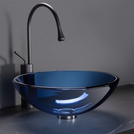 Round Countertop Sink In Tempered Bathroom Glass 2 Colors