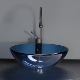 Round Countertop Sink In Tempered Bathroom Glass 2 Colors