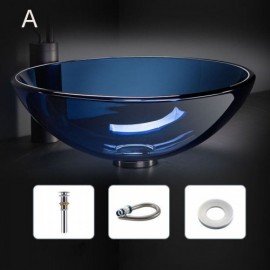 Round Countertop Sink In Tempered Bathroom Glass 2 Colors